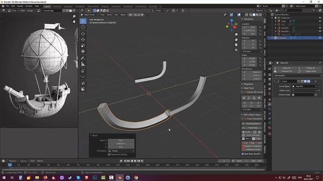 136.Blender Hard Surface. Airship(Part3)
