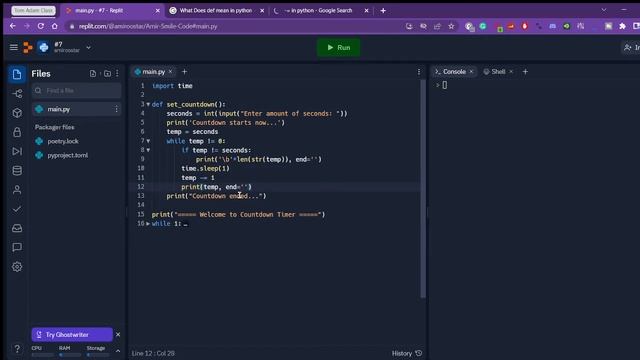 #7 Create a Countdown timer using python смотреть онлайн