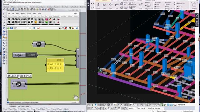 AUTOCAD - GRASSHOPPER - TEKLA STRUCTURE - AUTOCONNECTION смотреть онлайн