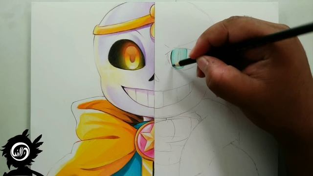Drawing - Dream sans vs Nightmare sans ( UNDERTALE AU ) ( UNDERVERSE ) смотреть онлайн