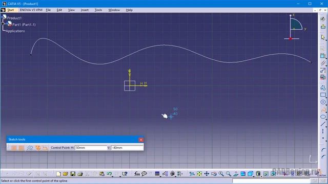 CATIA v.5. Создание криволинейных поверхностей с помощью команды Multi-Sections Surface смотреть онлайн