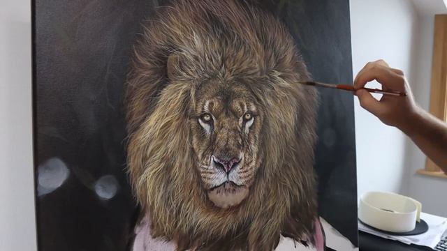 How To Paint A Lion | Realistic Acrylic Painting Tips смотреть онлайн