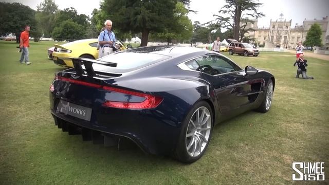 Dark Blue Aston Martin One-77 - Startup and Driving смотреть онлайн
