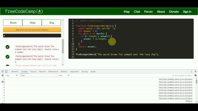 Find the Longest Word in a String - ES5 and ES6 смотреть онлайн