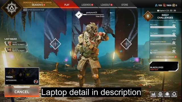 ASUS TUF Gaming A15 Laptop FHD 144Hz Ryzen 5 4600H Gameplay - Apex legends смотреть онлайн