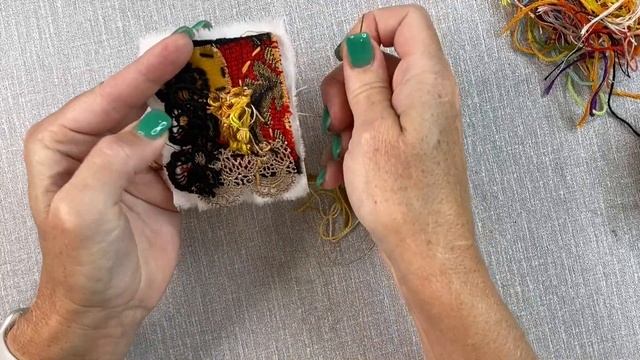 Stitching A Heart With Thread Scraps | ORTs & Threadlings #slowstitching