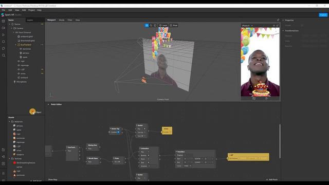 Добавляем к маске реалистичное конфети в Spark Ar смотреть онлайн