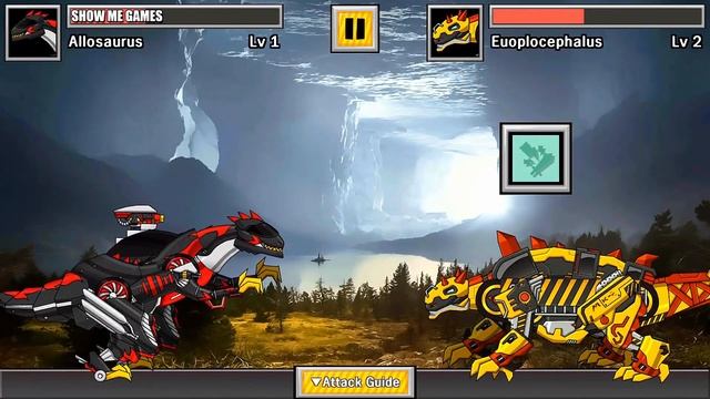 Allosaurus VS Euoplocephalus | Dino Robot Battle Arena смотреть онлайн