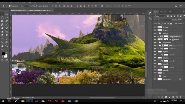 Kingdom Photoshop Speed Art Tutorial Telugu Matte painting Manipulation Editing Tips Techniques смотреть онлайн