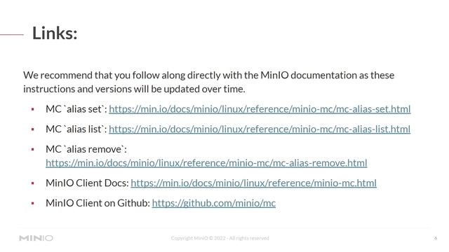 Minio Client Command - Alias (mc alias) смотреть онлайн