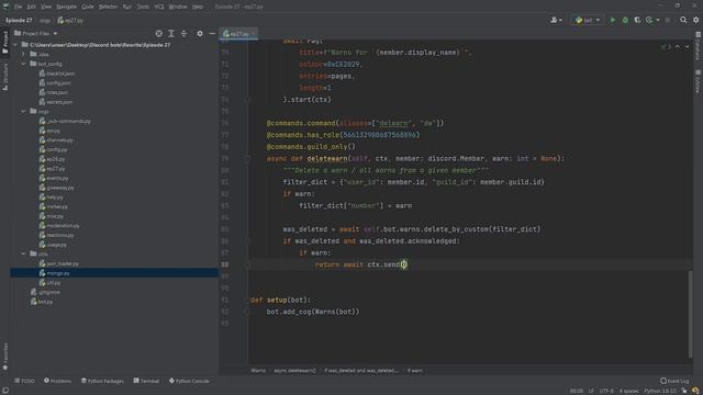 Discord.py Bot Tutorial - Delete Warnings (Episode #27.3) | MenuDocs смотреть онлайн