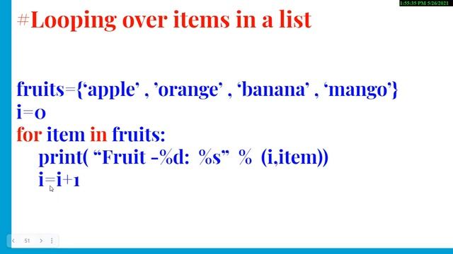 IoT LOGICAL DESIGN USING PYTHON LEC 8 FOR STATEMENT смотреть онлайн