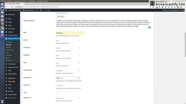 Manage Vehicle Listing Car House WordPress Theme смотреть онлайн
