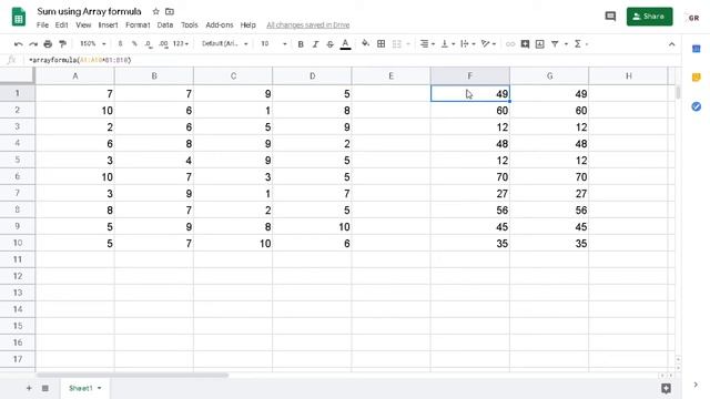 How to Use Arrayformula for Sum Function in Google Sheet смотреть онлайн
