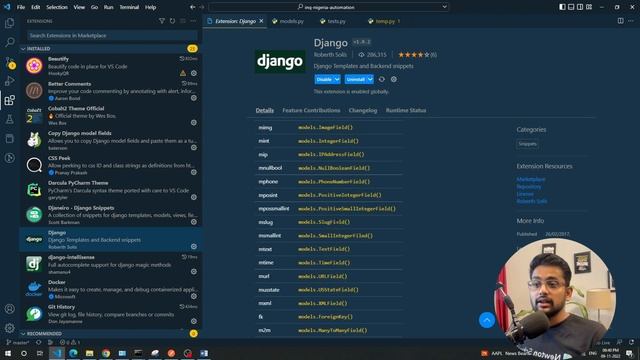 BEST VS CODE EXTENSION FOR DJANGO DEVELOPMENT !! Django Vs code Setup смотреть онлайн