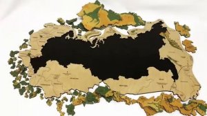 КАРТА РОССИИ/СБОРКА КАРТЫ РОССИИ/Деревянный магнитный пазл на магнитной подложке