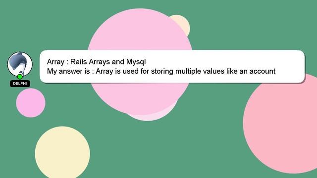 Array : Rails Arrays and Mysql смотреть онлайн