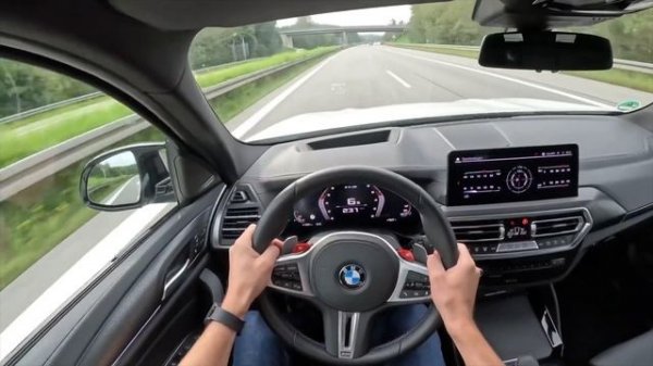 2023 BMW F97 X3M Competition Top Speed on German Autobahn - 510hp POV Drive