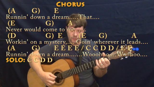 Running Down A Dream (Tom Petty) Fingerstyle Guitar Cover Lesson with Chords/Lyrics смотреть онлайн