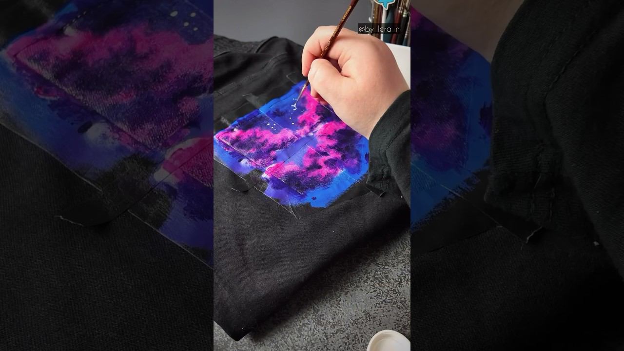 Рисуем окно в красивым видом арт-терапия | роспись одежды #кастомодежды #росписьодежды смотреть онлайн