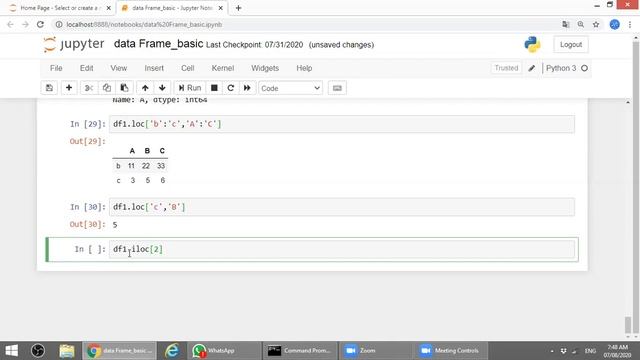 Data Frame part 3 accessing elements using loc and iloc смотреть онлайн