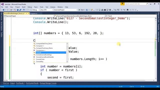 int array second smallest in c# смотреть онлайн