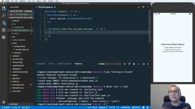 React Native TDD episode 1 - Tool Setup смотреть онлайн