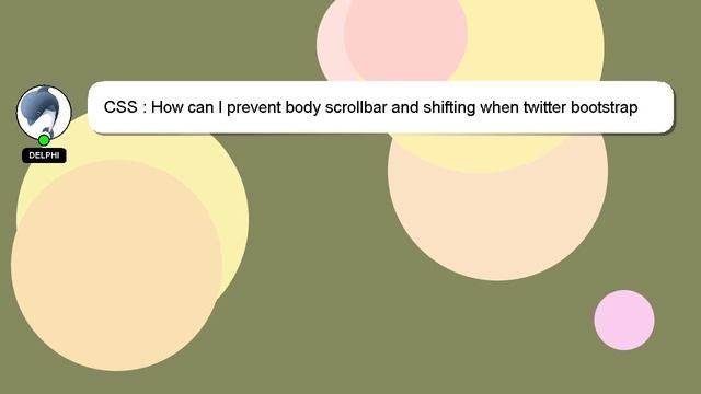 CSS : How can I prevent body scrollbar and shifting when twitter bootstrap modal dialog is loaded? смотреть онлайн