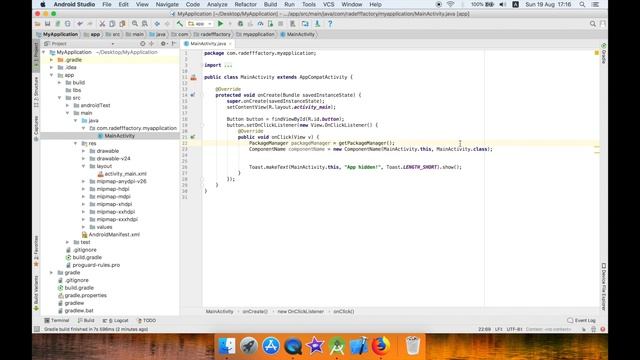 Hide app icon programmatically in Android Studio смотреть онлайн