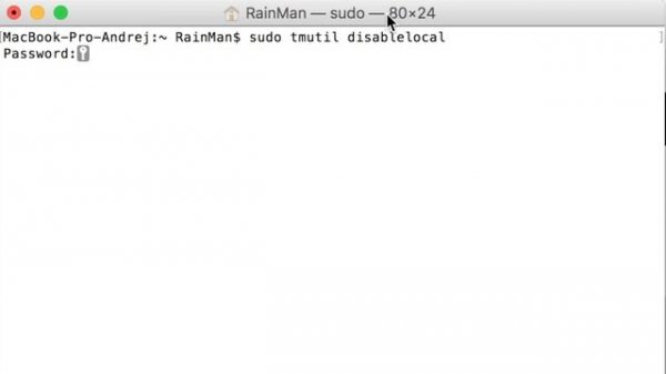 Отключаем локальные копии Time Machine