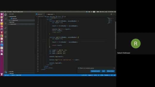 Javascript online class 2 - Functions and scope - In Hindi смотреть онлайн