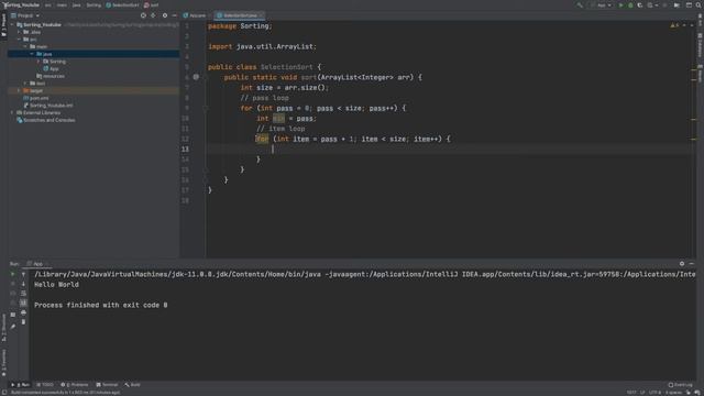 Selection Sort Algorithm | Java смотреть онлайн
