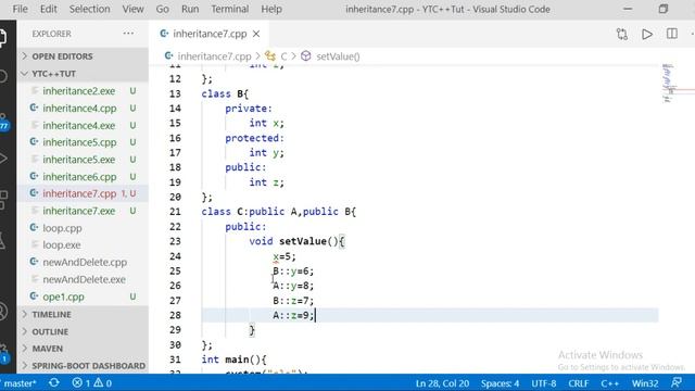 C++ Tutorial | Multiple Inheritance in c++ | part 81 смотреть онлайн