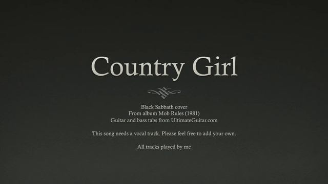 Country Girl (Black Sabbath cover, no vocal) смотреть онлайн