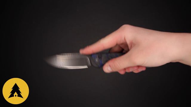 Нож CIVIVI Elementum Button Lock сталь Damascus, рукоять Blue Shredded CF смотреть онлайн