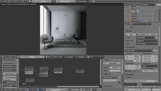 4 Steps to Light an Interior Bedroom in Blender смотреть онлайн