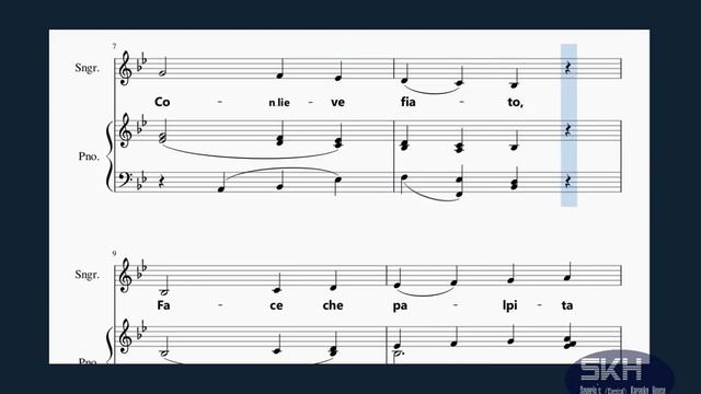 Vaccai Method - Scale Practice Song - Manca Sollecita (with melody) - Classical Karaoke Practice смотреть онлайн