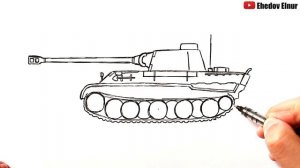 Как нарисовать танк Пантера | Уроки рисования