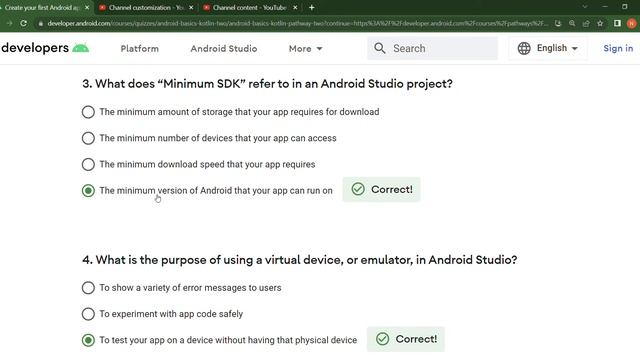 Android Basics in Kotlin - Kotlin Basics, Unit 1, Pathway 2, Quiz смотреть онлайн