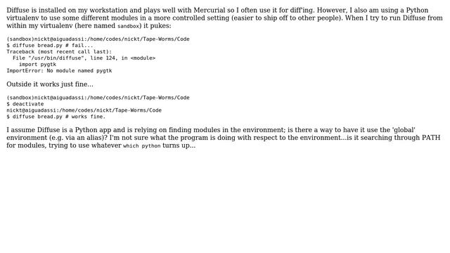 Ubuntu: How can I get diffuse to play well with a Python virtualenv? (2 Solutions!!) смотреть онлайн