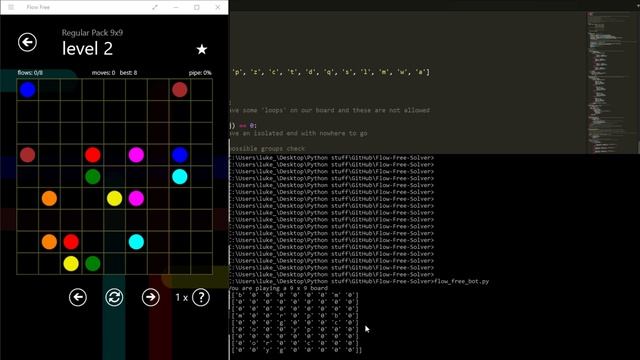 Python 'Flow Free' Bot #20 - Spotting a small bug смотреть онлайн