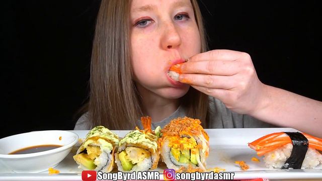 ASMR SUSHI PLATTER MUKBANG (No Talking) EATING SOUNDS