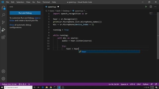 Speech Recognition using python to detect voice to text (Part 1)[Basic] смотреть онлайн