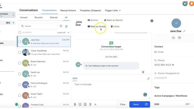 Conversations Section - Sweven CRM смотреть онлайн