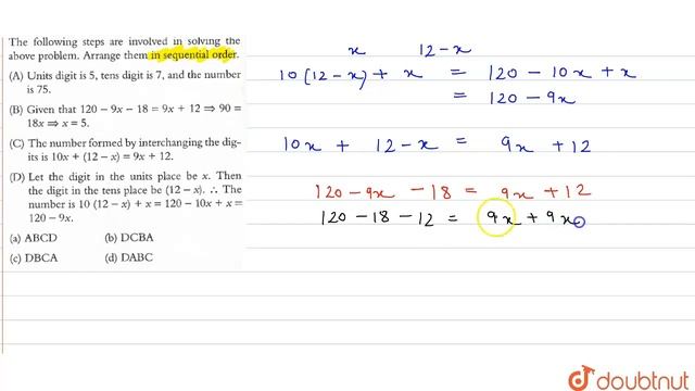 The sum of the digits of a two-digit number is 12. if 18 is subtracted from the number, then the... смотреть онлайн