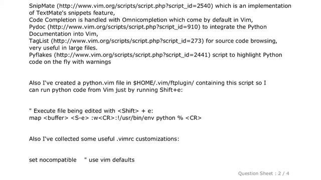 Django : Describe your customized Vim editor for Python/Django development? смотреть онлайн