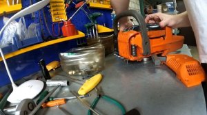 Husqvarna 345 ремонт/repair сборка часть 4