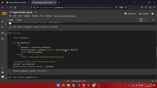 TUGAS PEMOGRAMAN JARINGAN menampilkan hostname,IP address,Mac address, bandwidth смотреть онлайн