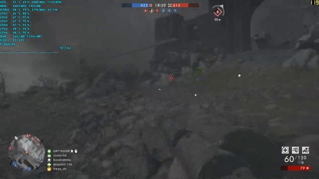 Battlefield 1 Сен-Кантен 8400, память 2666 16-16-16-36 смотреть онлайн