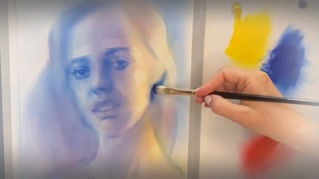 Рисуем ПОРТРЕТ сухой кистью в цвете.Открытый онлайн МК смотреть онлайн